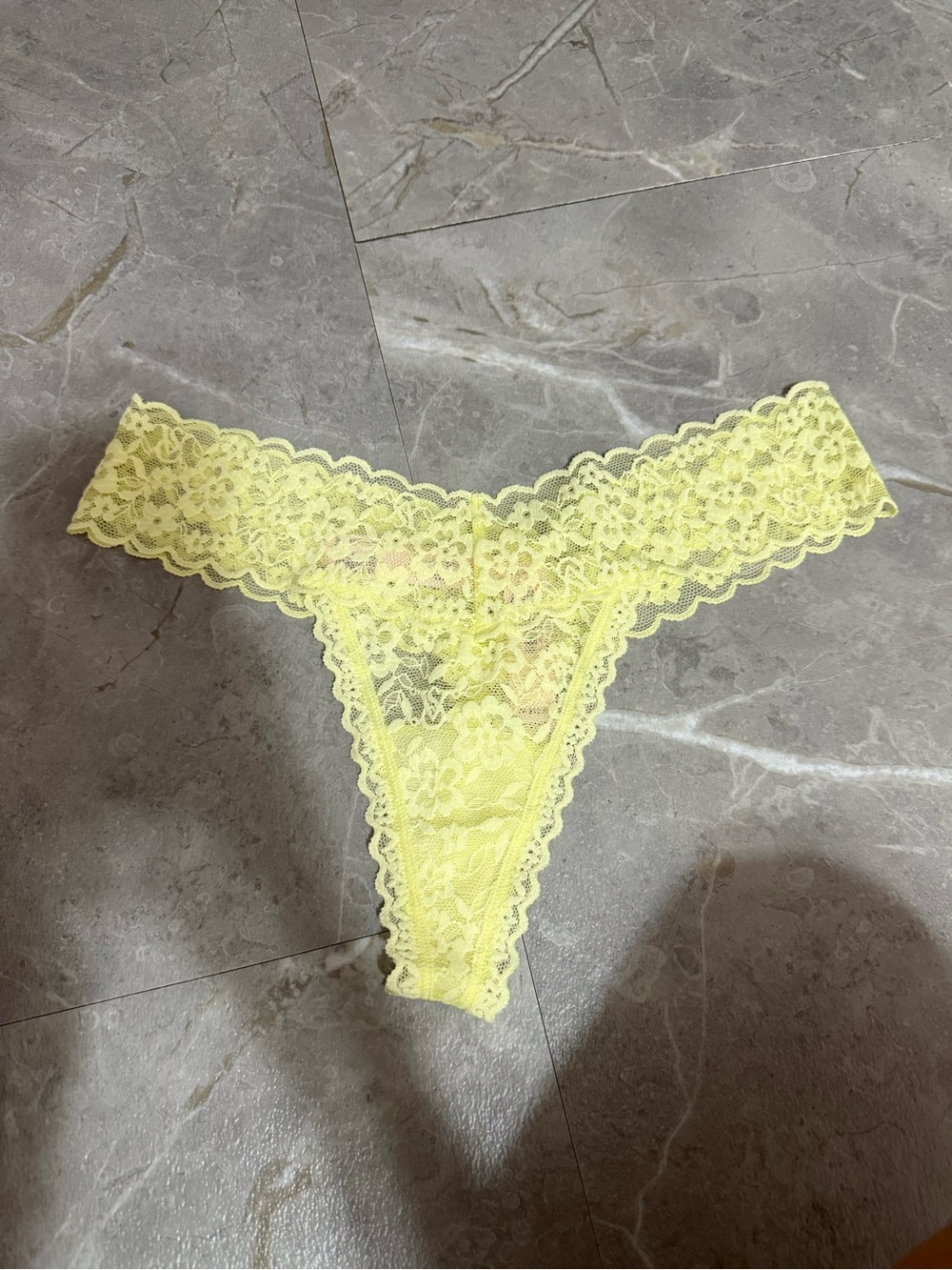 Victoria's Secret Yellow Lace Thong